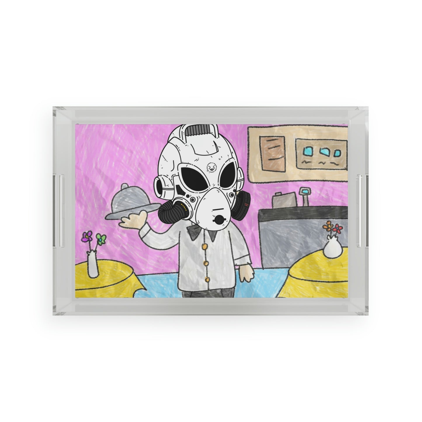 Robot Alien Cyborg LOL Visitor Acrylic Serving Tray