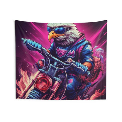 Biker USA American Eagle Motorcycle Graphic Indoor Wall Tapestries