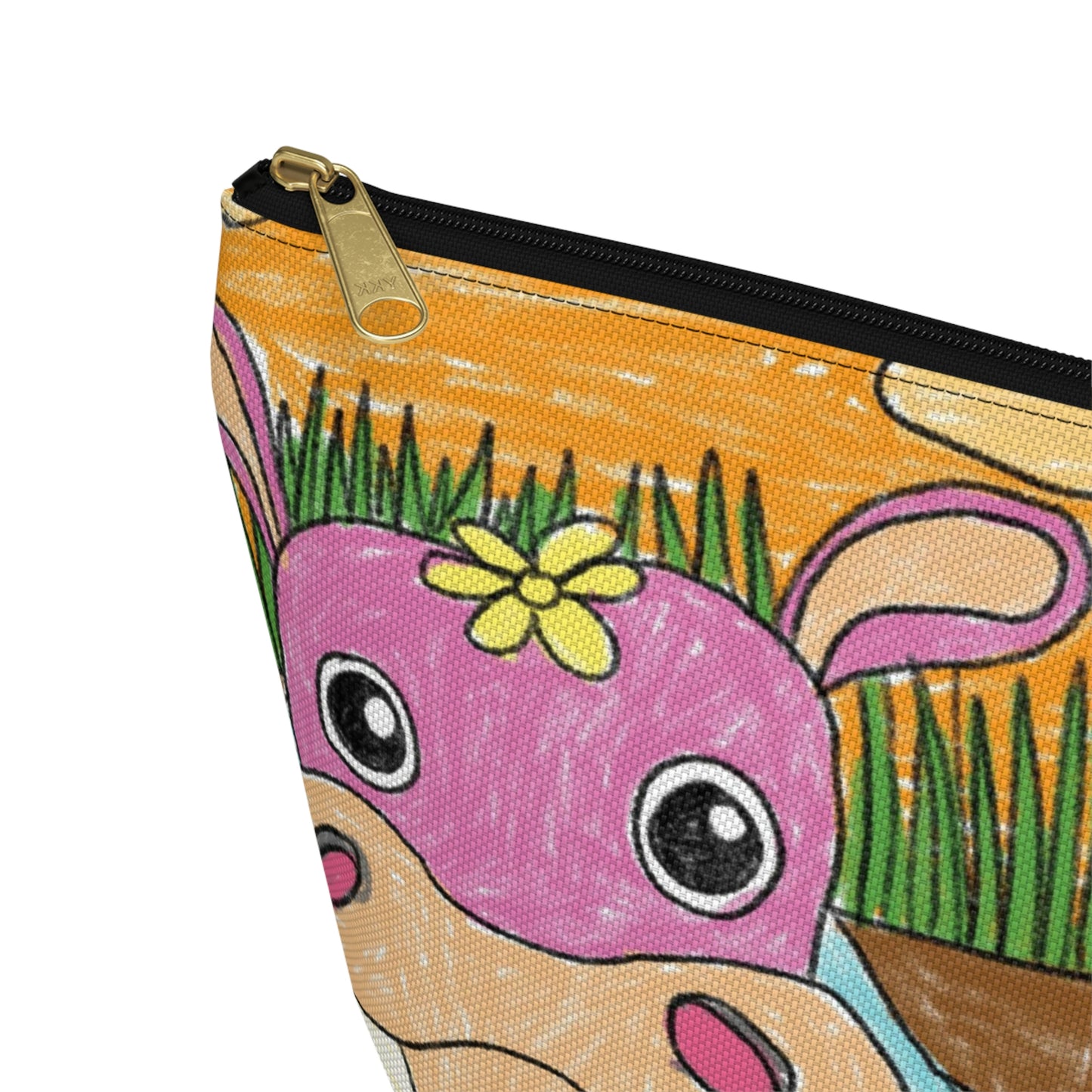 Hippo Hippopotamus Animal Creature Graphic Accessory Pouch w T-bottom