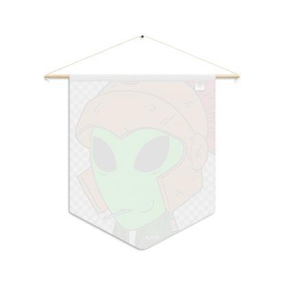 Spartan Helmet Military Jacket Lolipop Mouth Green Alien Visitor Pennant