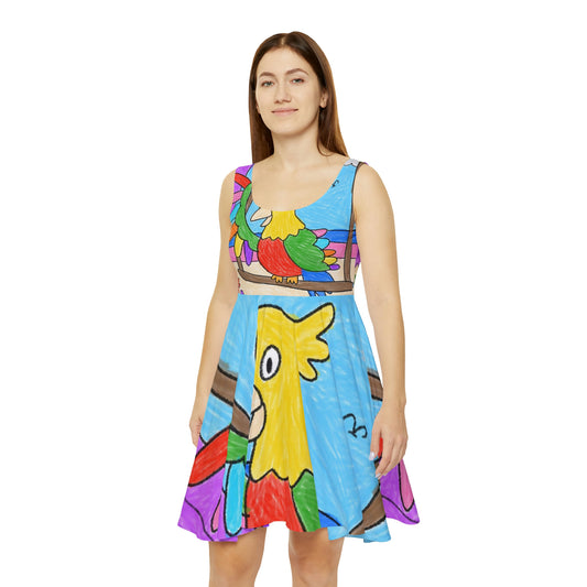 Animal Lover Parrot Regalo perfecto para dueños de loros Vestido skater para mujer (AOP) 