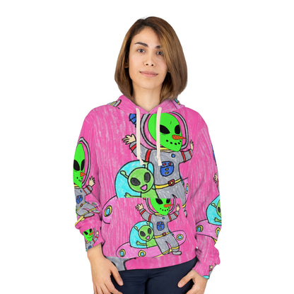 Veggie Visi Flying Alien UFO Space Ship AOP Unisex Pullover Hoodie