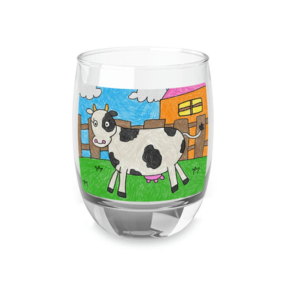 Cow Moo Farm Barn Animal Character Whiskey Glass