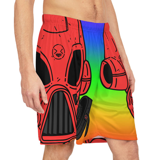 Pride Alien Visitor Cyborg Basketball Shorts (AOP)