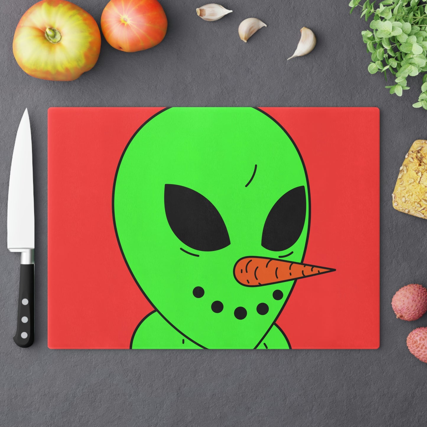 Veggie Visi Alien Vegetable Visitor Cutting Board