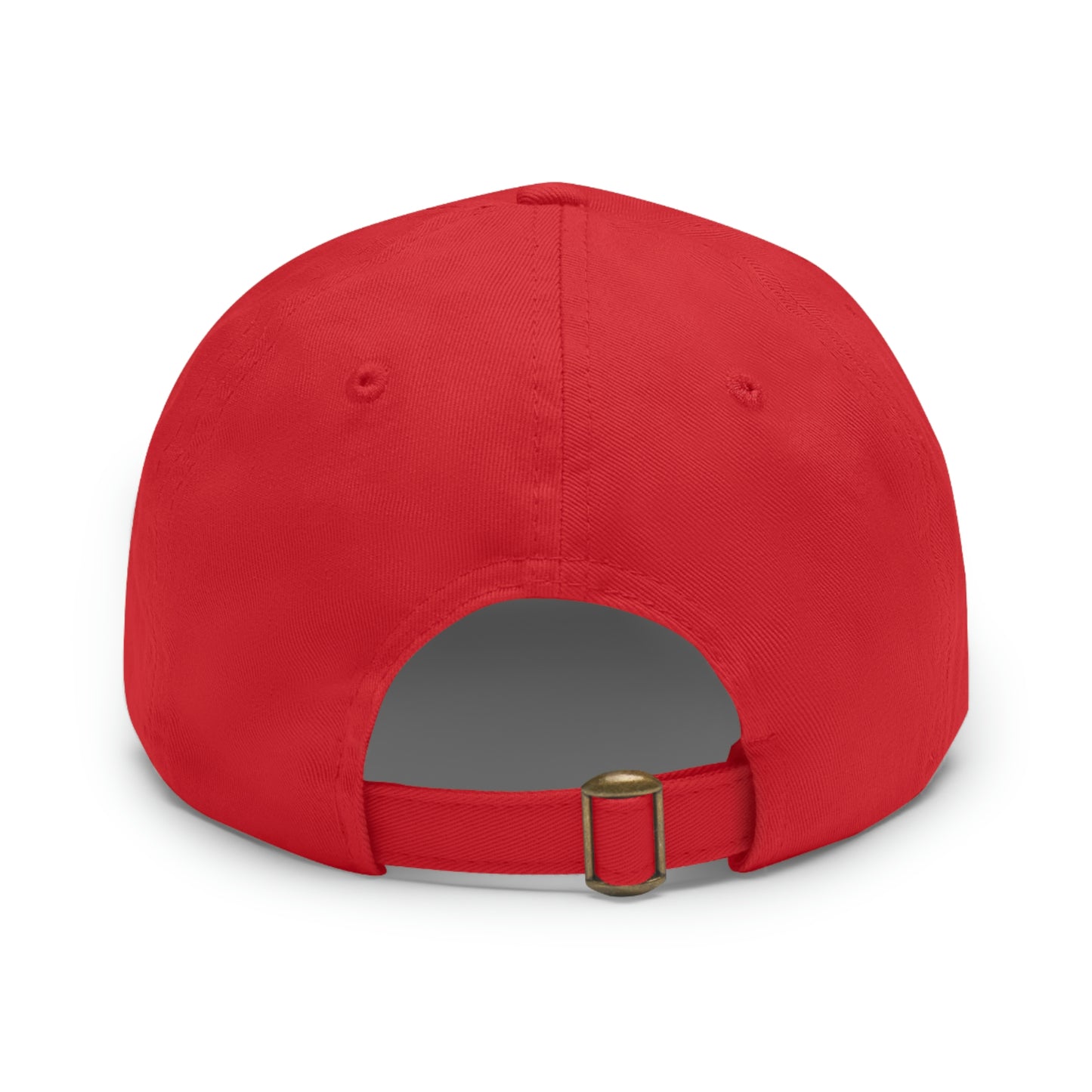 Mushroom Head Green Alien Visitor w/ Red Lips Dad Hat with Leather Patch (Round)