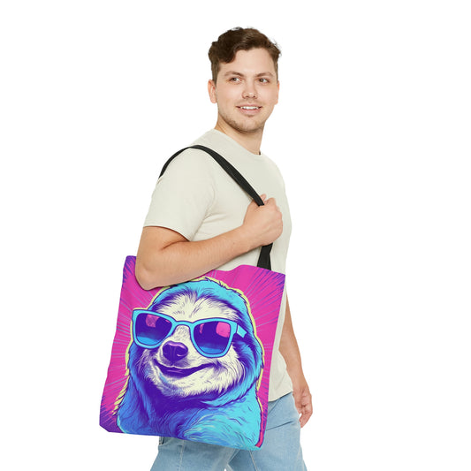 Space Sloth Retro Animal Style Tote Bag (AOP)