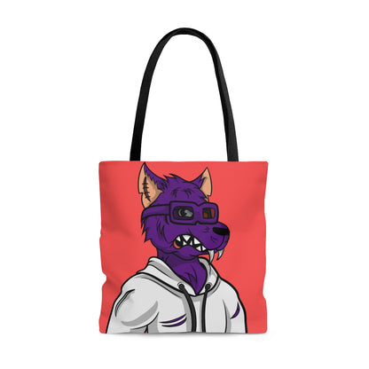 Wolf Cyborg Werewolf Classy Purple Fur White Hoodie Sweatshirt AOP Tote Bag