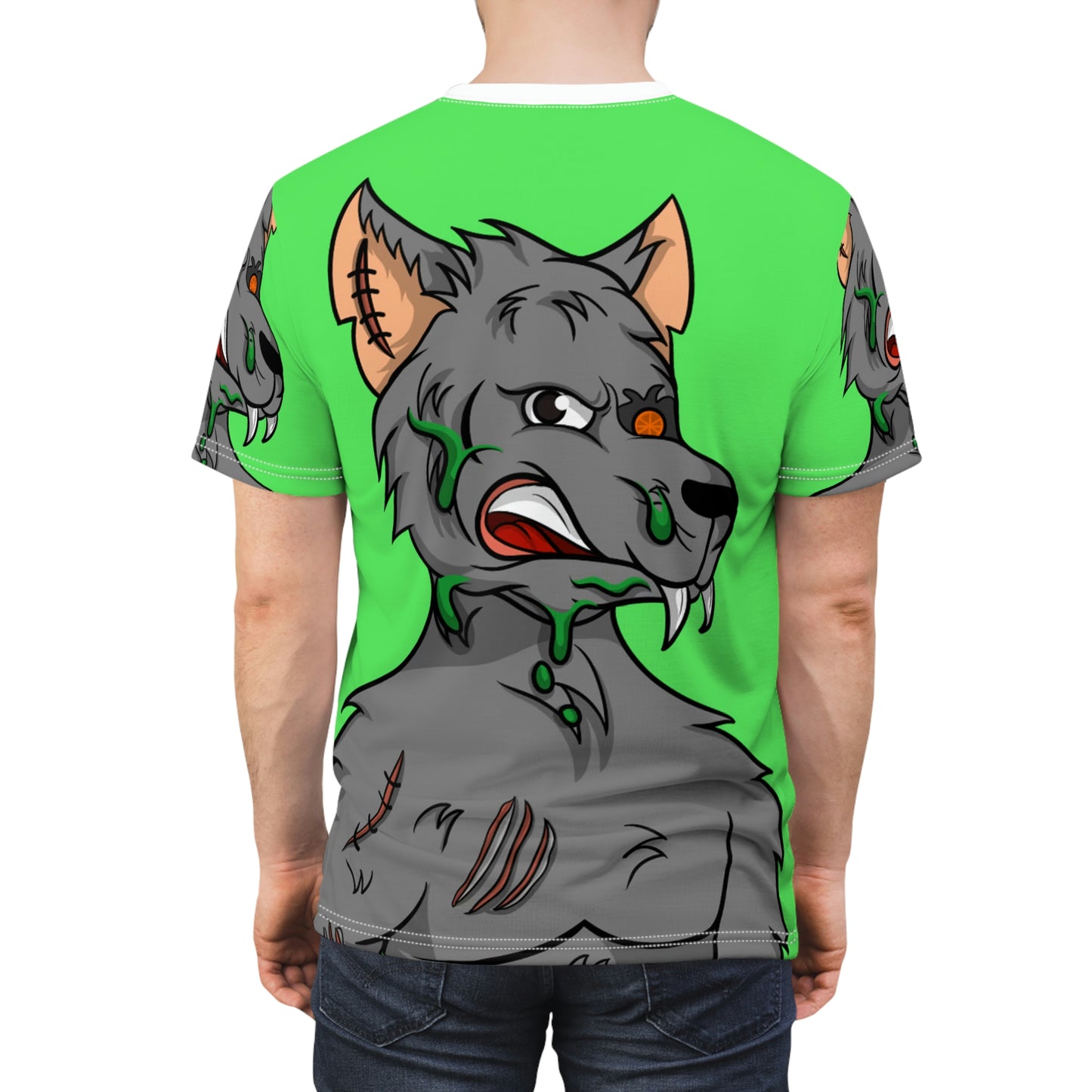 Wolve Moon Rising Werewolf Cyborg Unisex AOP Cut & Sew Tee