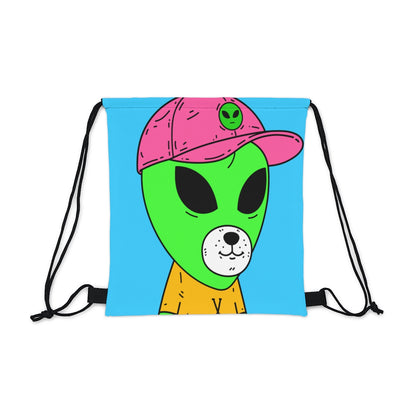 Green Alien Visitor Dog Bear Face Yellow V T Shirts Pink Visi Hat Outdoor Drawstring Bag