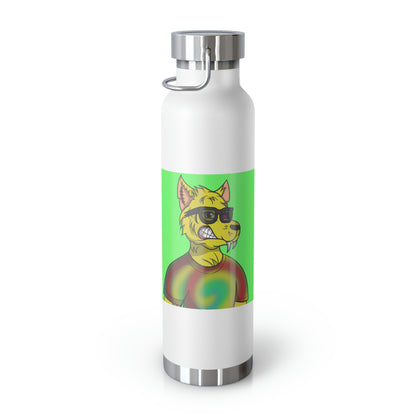 Wolve Cyborg Tie Dye Wolf Shirt Yellow Fur Cool Sun Glasses Copper Vacuum Insulated Bottle, 22oz