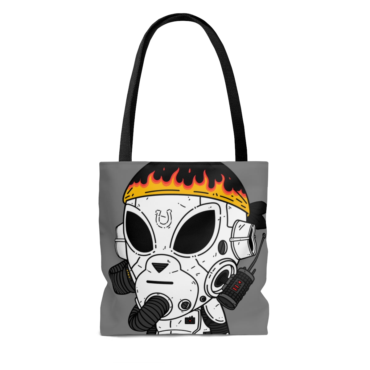 Burb Fire Bandana Herradura Blindado Blanco Futuro Alien Cyborg Máquina Visitante AOP Bolsa de tela 