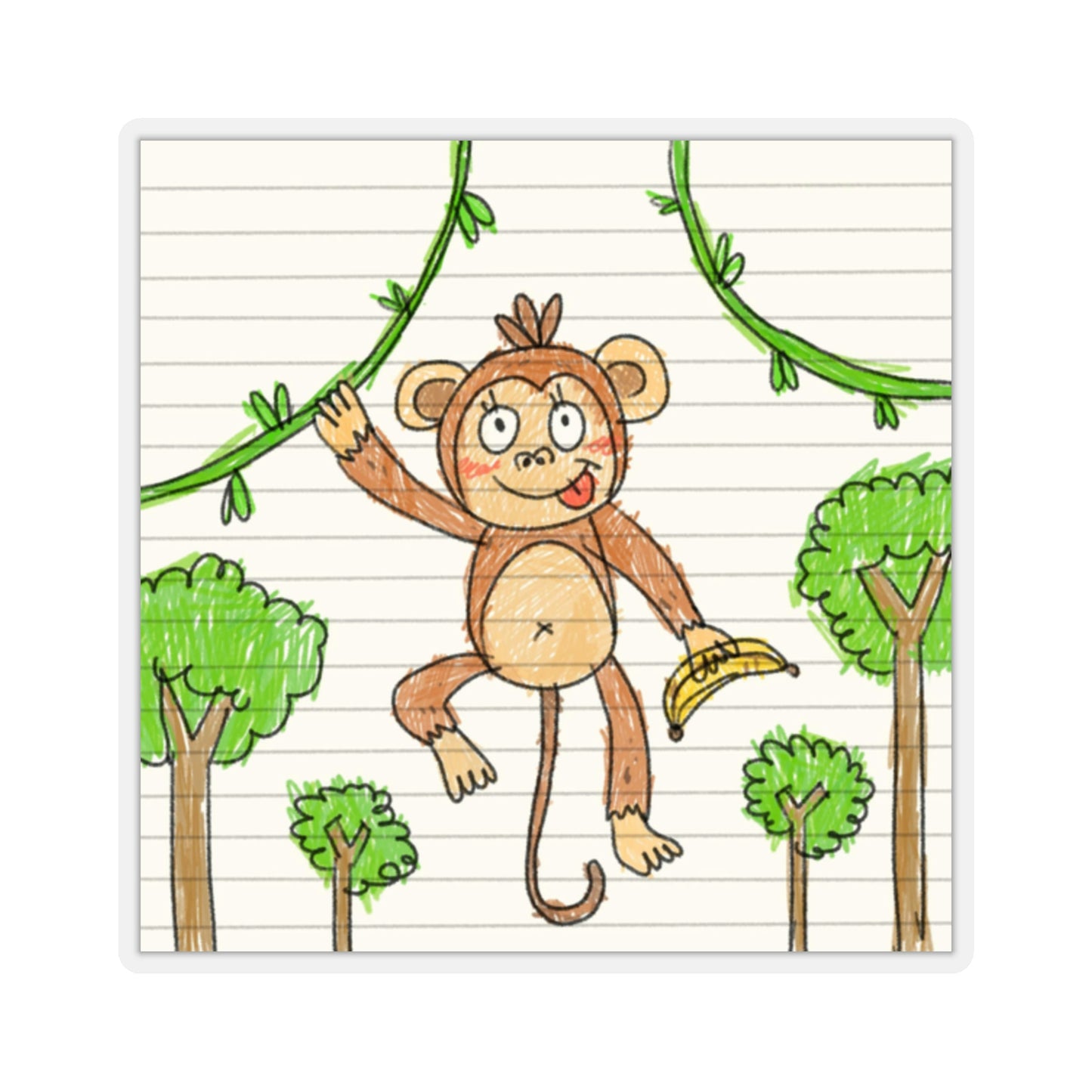 Graphic Monkey - Fun Zoo Clothing for Ape Lovers Kiss-Cut Stickers