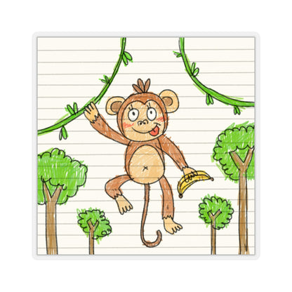 Graphic Monkey - Fun Zoo Clothing for Ape Lovers Kiss-Cut Stickers