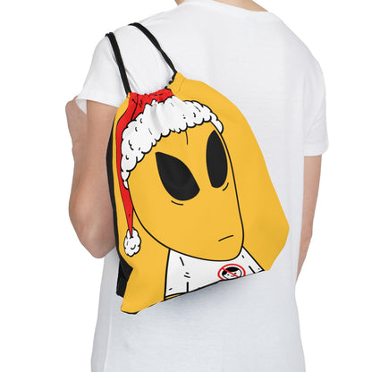 Alien Christmas Santa Space Character Holiday Winter Season Outdoor Drawstring Bag