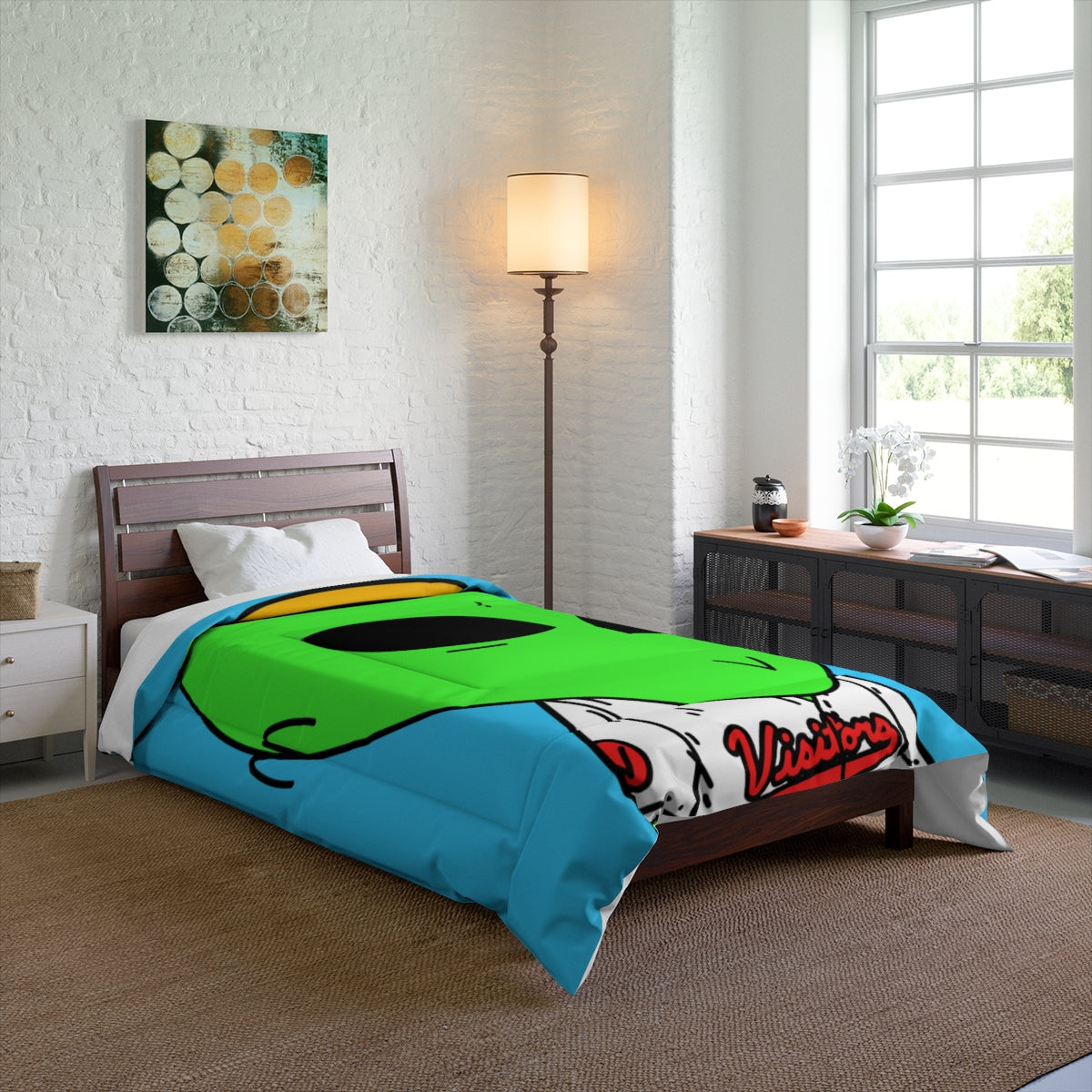 Angel Halo Green Visitor V Face Visi Jersey Bed Comforter
