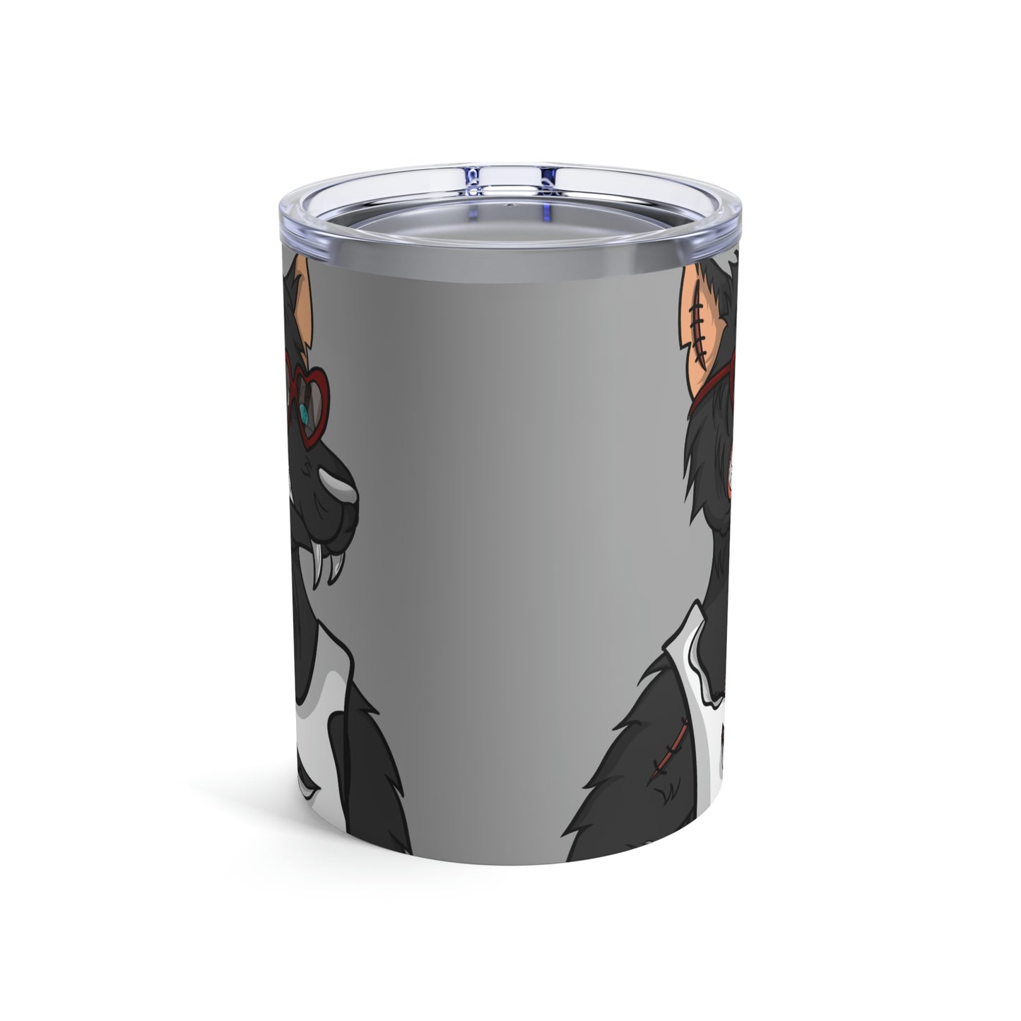 Heart Valentine Black Wolf Cyborg Tumbler 10oz