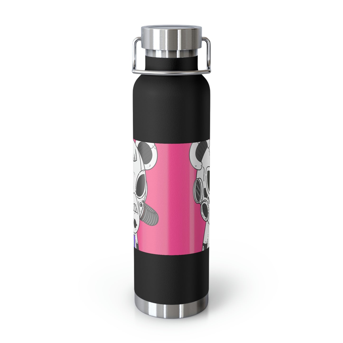 Armored White Mouse Ears Future Alien Cyborg Machine Visitor Copper Vacuum Insulated Bottle, 22oz