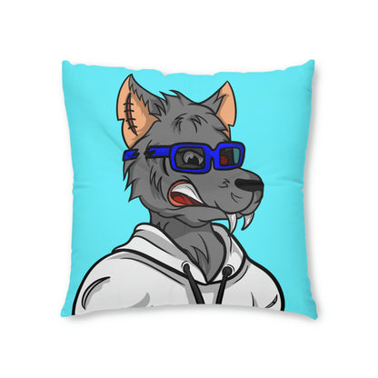 Wolf Fitness Cyborg Werewolve Tufted Floor Pillow, Square