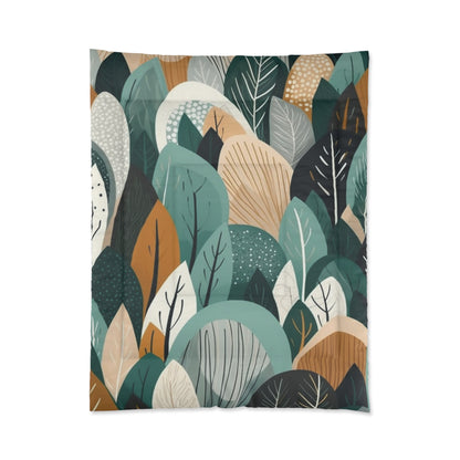 Sustainable Earth Tones Leaves Natural Shapes Pattern Comforter