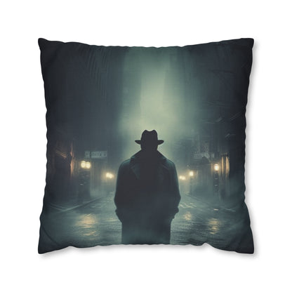 Mystery Detective Alley - Noir Book Cover Artwork Spun Polyester Square Pillow Case