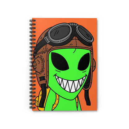 Alien Space Force Pilot Aviator Spiral Notebook - Ruled Line