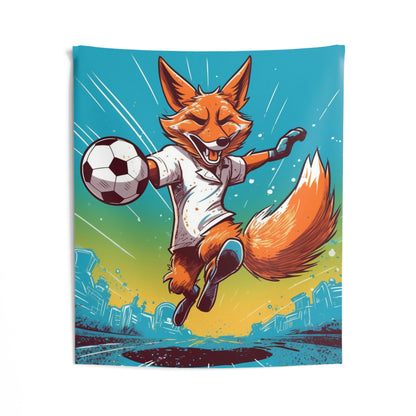 Fox Soccer Athletic Sport Anime Graphic Indoor Wall Tapestries