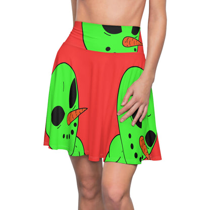 Veggie Visi Alien Vegetable Visitor Women's Skater Skirt