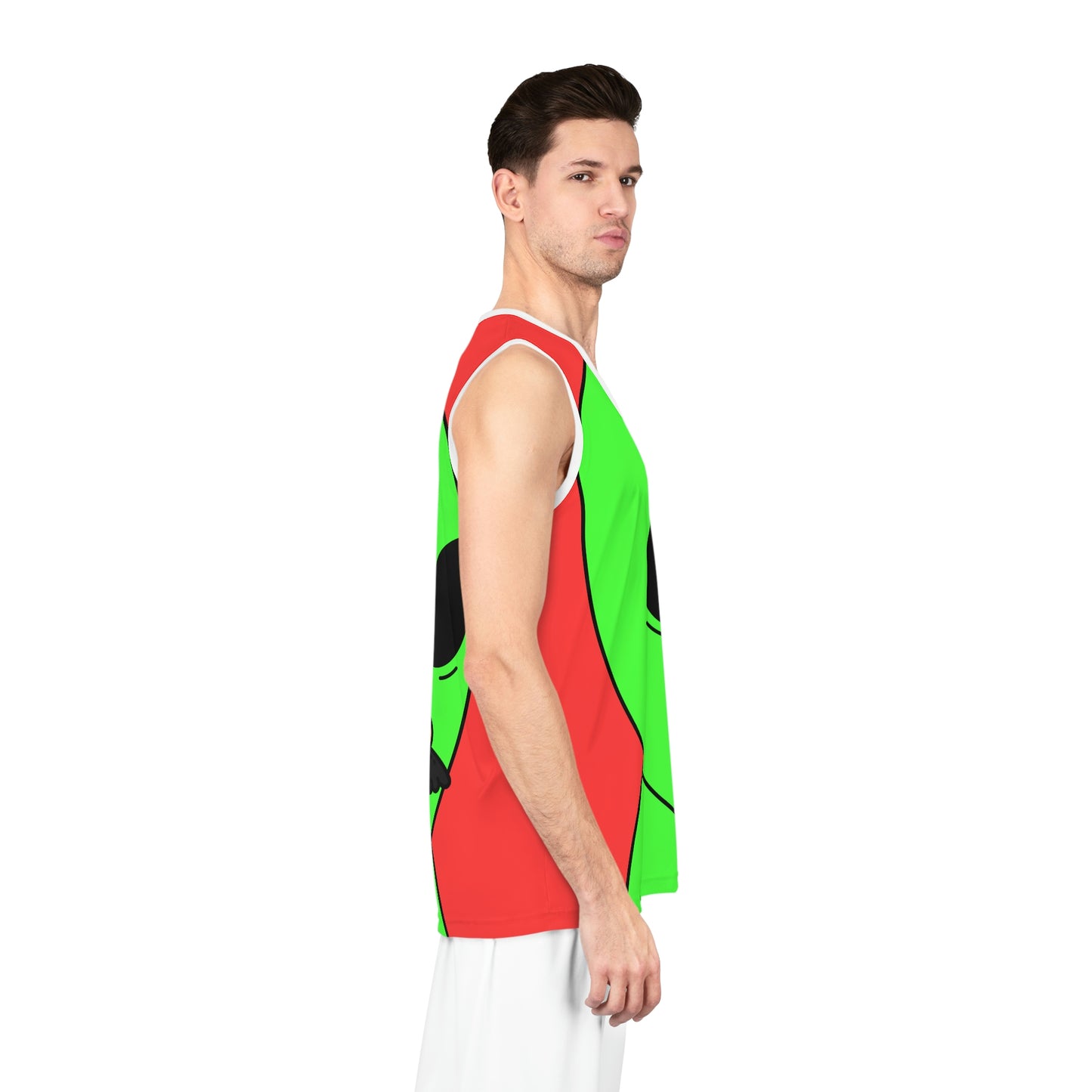 Fake Alien Human Mask Basketball Jersey (AOP)