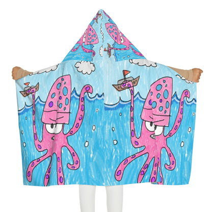 The Kraken Octopus Clean Graphic Youth Hooded Towel