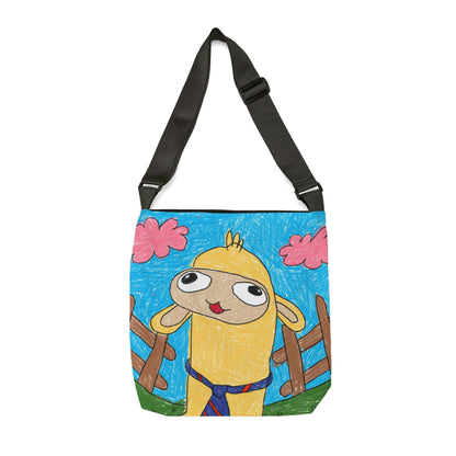 Llama Lovers: Heart and Animal Adjustable Tote Bag (AOP)