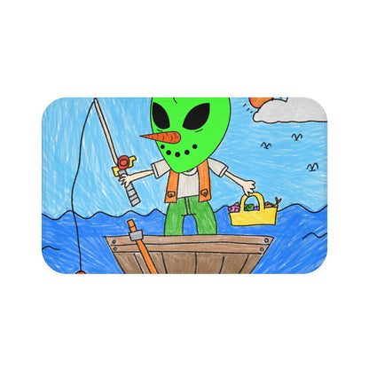 Sea Fish Hunter Veggie Visi Vegetable Visitor Alien Bath Mat