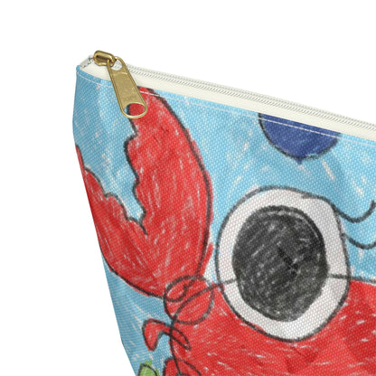 Lobster Crab Graphic Sea Lovers Accessory Pouch w T-bottom