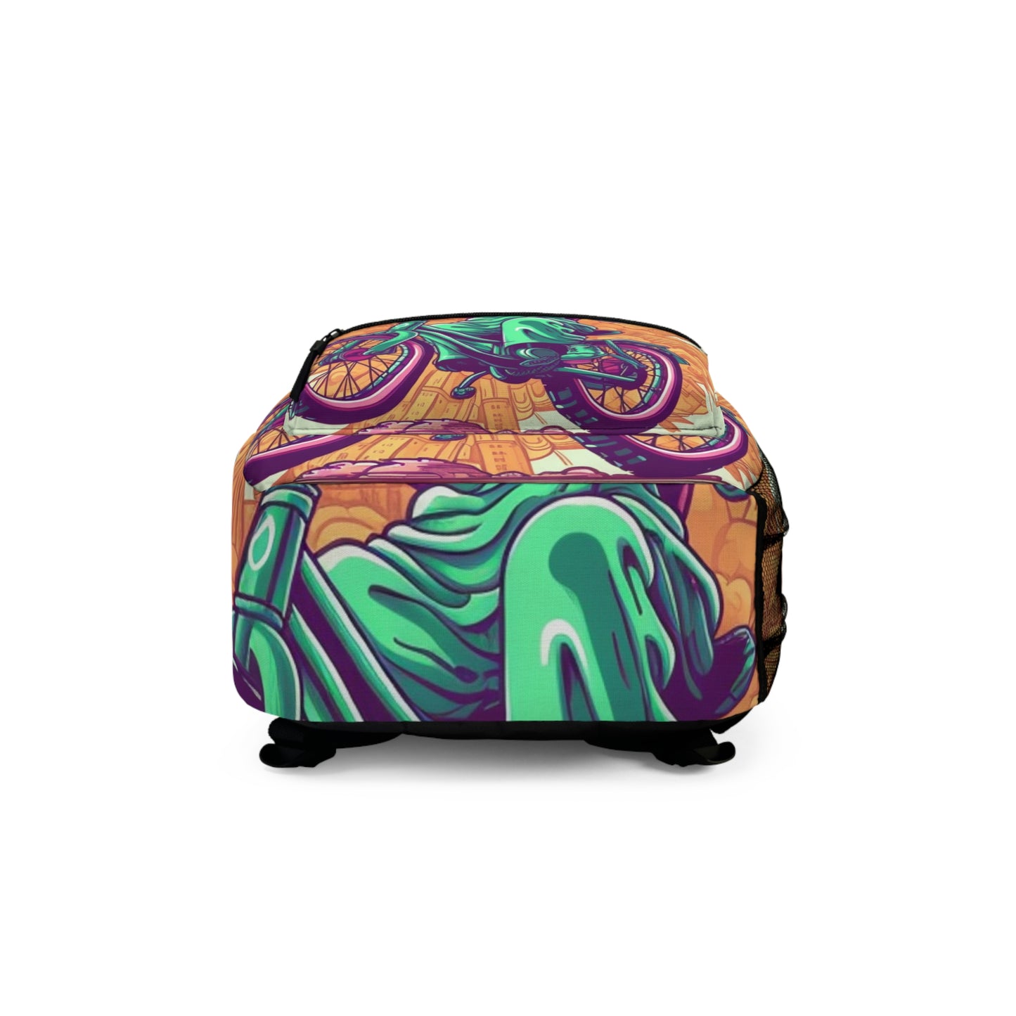 Statue of Liberty Cyclist Bike Rider American Graphic Backpack