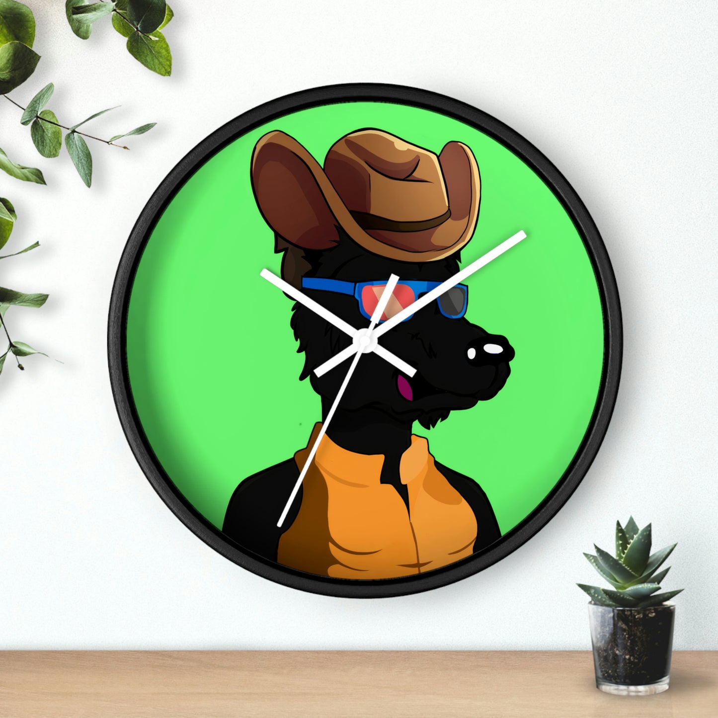 Cowgirl Wolf Cyborg Wolve Wall clock