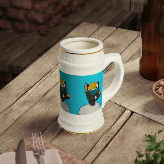 Taza Stein de cerveza de hombre lobo estándar dorado 