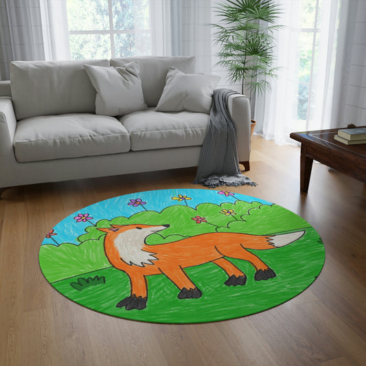 Fox Woodland Animal Foxy Round Rug