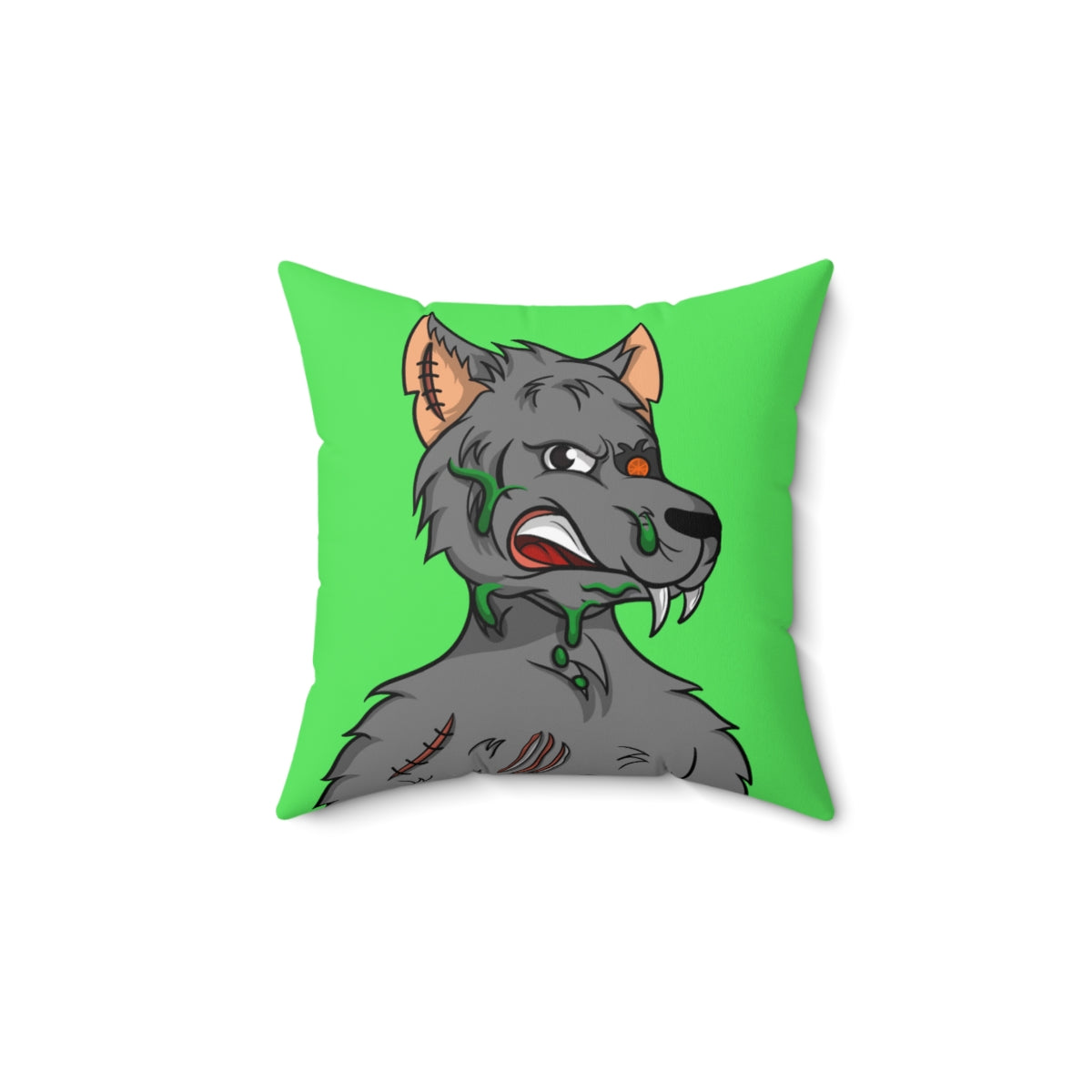 Wolf Grey Cyborg Animal Werewolve Spun Polyester Square Pillow