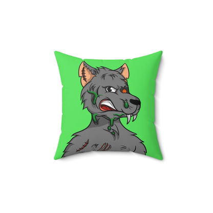 Wolf Grey Cyborg Animal Werewolve Spun Polyester Square Pillow