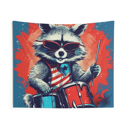 Raccoon Patriotic Rock Star USA Classic Style Indoor Wall Tapestries