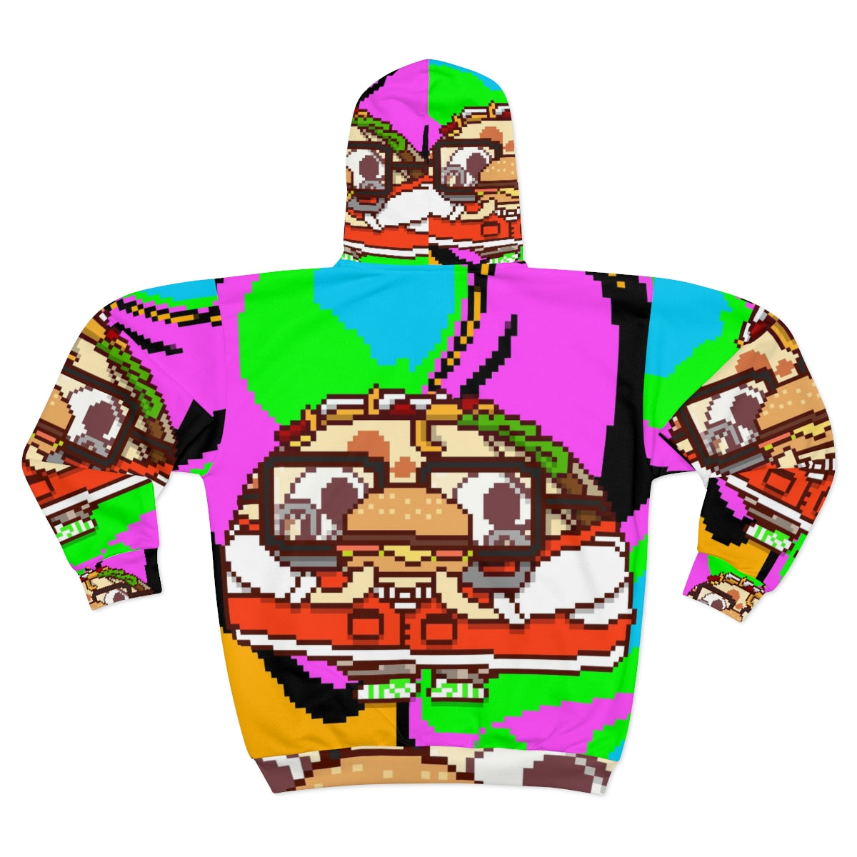 Burger Taco Food Colorido AOP Sudadera con capucha unisex 