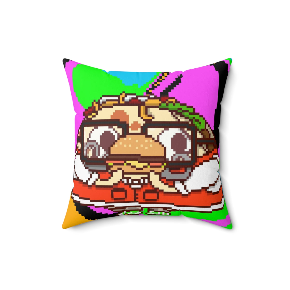 Burger Cooked Hungry Taco Spun Polyester Square Pillow