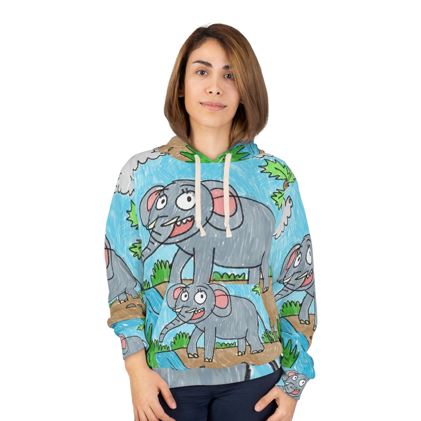 Elefante Elephant King Safari Animal AOP Unisex Pullover Hoodie