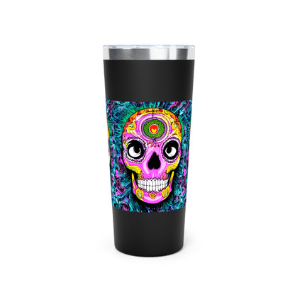 Trippy psychedelic Skull Skeleton Head Face Copper Vacuum Insulated Tumbler, 22oz