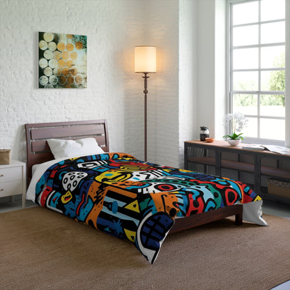 Street Art Inspired Bold Graffiti & Urban Motifs Design Comforter