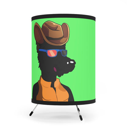Cowgirl Cowboy Hat Werewolve Cyborg Wolf Tripod Lamp with High-Res Printed Shade, US\CA plug