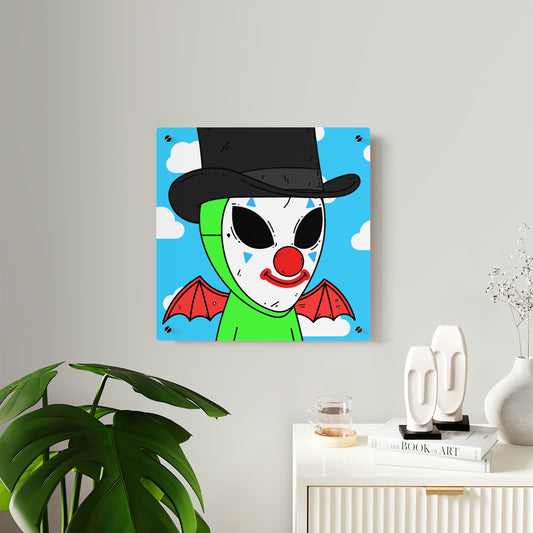 Clown Visitor Green Alien w/ Devil Wings Acrylic Wall Art Panels