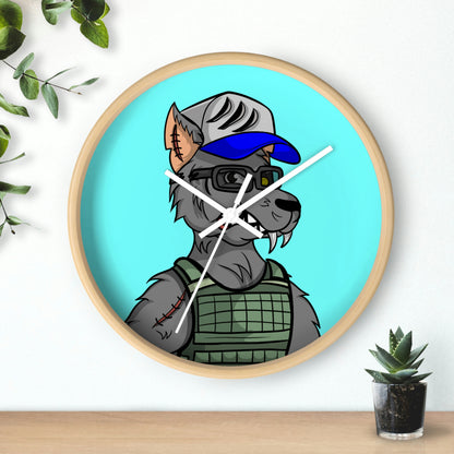 Army Vest Werewolve Cyborg Wolf Wall clock