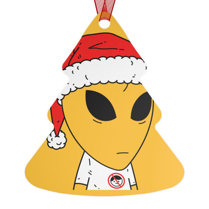 Alien Santa Space Character Holiday Winter Season Metal Ornaments