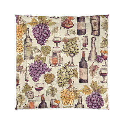 Wine Lovers Theme: Varieties of Wine, Grapes & Vineyards Design Comforter